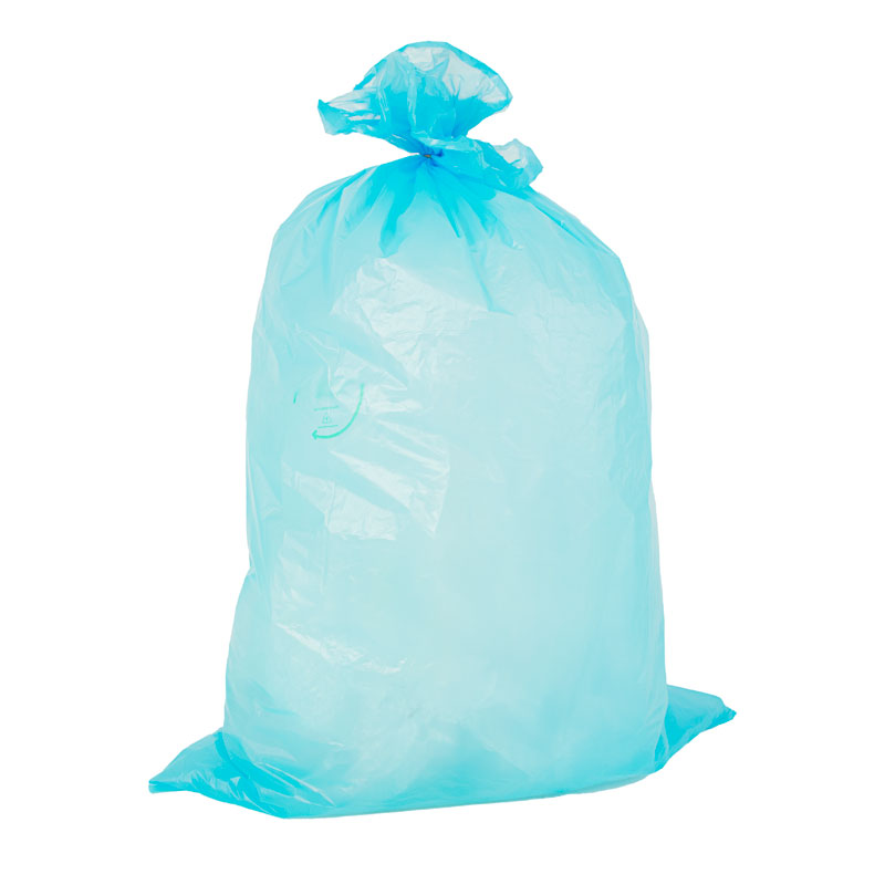 Blauwe afvalzakken