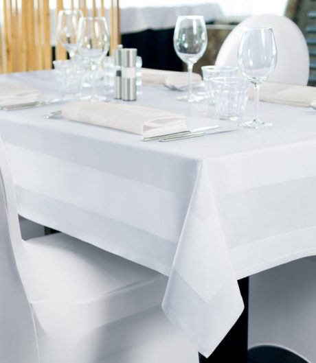 Damast satijnband wit