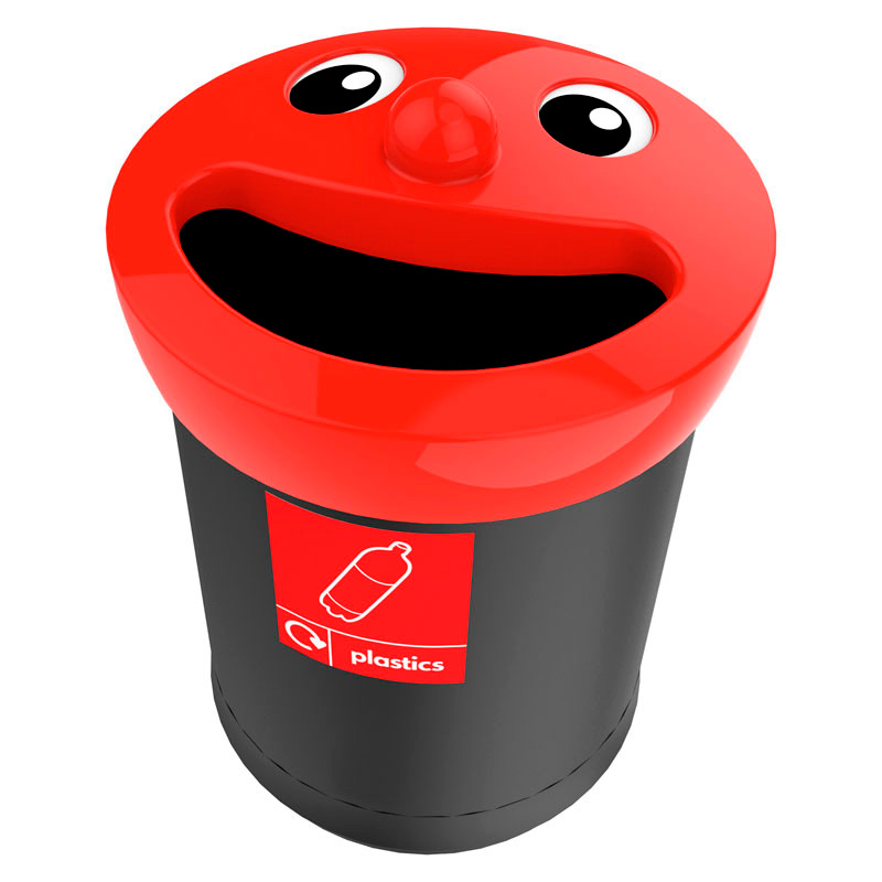 Plastic smiley afvalbak
